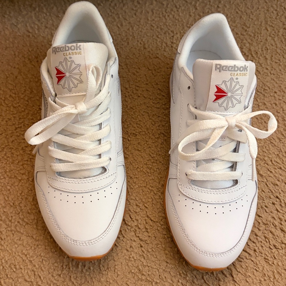 Reebok Classic White and Red Sneakers